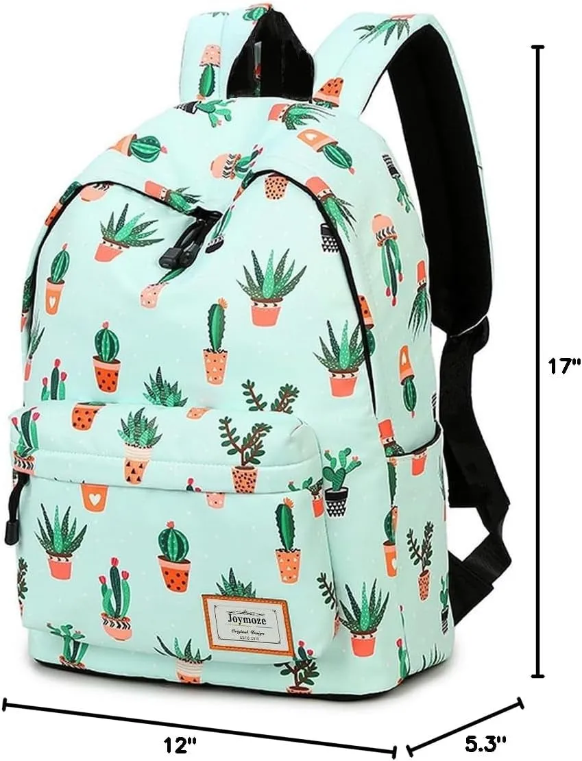 🎒 BloomPack™ Cactus Print Backpack – Women's & Girls' Leisure School Bag