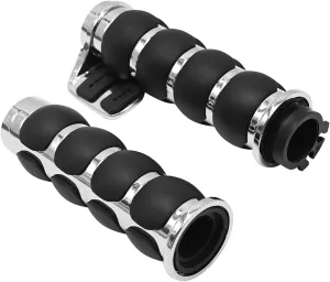 1 Inch Motorcycle Handlebar Grips 25MM Universal Non-Slip Handlebar Throttle Grips w or Throttle Assist Black Chrome Replacement for Harley Davidson Replacement for Suzuki Kawasiki