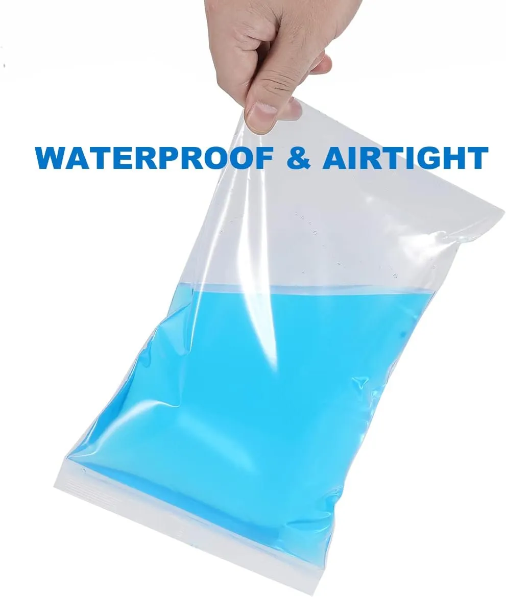100 PCS 7" x 9" Thick 2.4 Mil Clear Zip Poly Bags Plastic Reclosable Zip Seal Lock Bags Photo Cards Snacks Seeds Zipper Bag