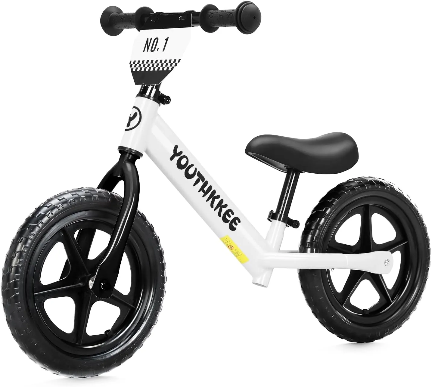 12 Inch Toddler Balance Bike for 2-5 Year Olds, No-Pedal Bike with Tool-Free Adjustable Seat, Quick Assembly, Gift for 2-3 Year Old Boys & Girls with Customizable Plate