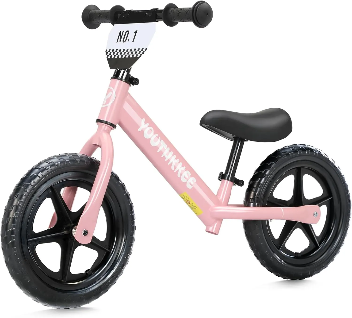 12 Inch Toddler Balance Bike for 2-5 Year Olds, No-Pedal Bike with Tool-Free Adjustable Seat, Quick Assembly, Gift for 2-3 Year Old Boys & Girls with Customizable Plate
