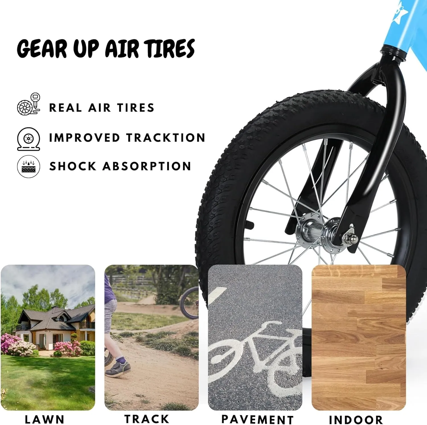 14 Inch Balance Bike for Kids 3-7 Year Old, Kids Bike with No Pedals, Air Rubber Tires, Adjustable Height, Foot Rest, Pedalless Kids Bicycle Boys, Girls