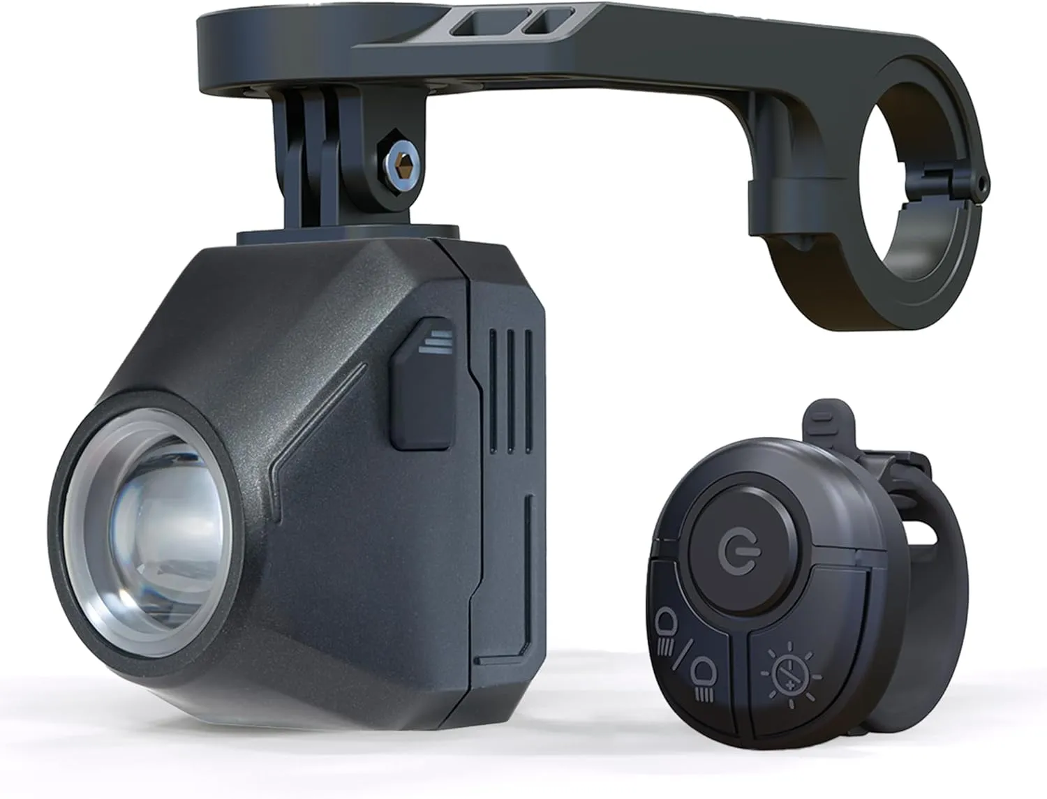 1600 Lumen Bike Lights for Night Riding 4000mAh Rechargeable Bicycle Light with Remote Control, IP66 Waterproof Super Bright Underneath Mounted Bike Headlight, Cut-Off Low/High Beam