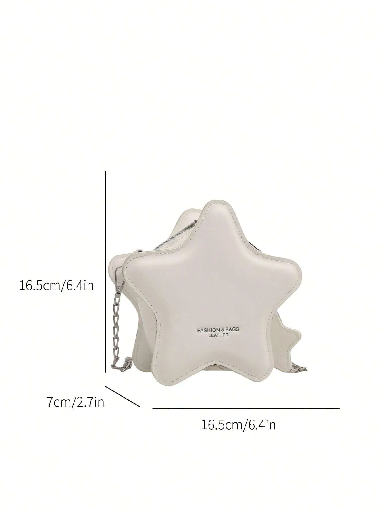 1Pc Girls' Mini Crossbody Bag with Star Pattern, PU Material with Zipper Closure and Chain Strap, Suitable for Daily Use