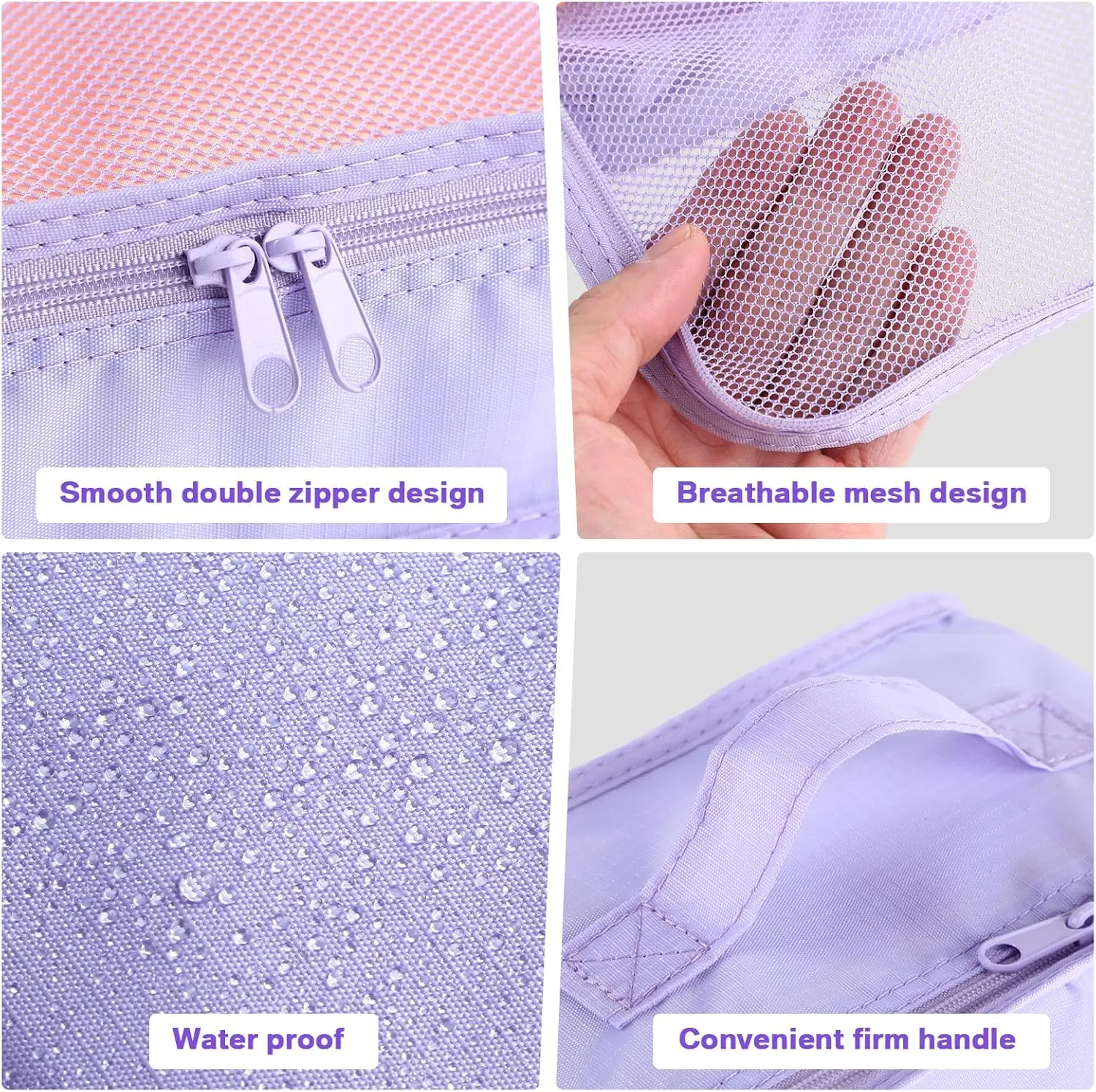 2 Packs 6 Set Travel Packing Cubes Luggage Organizer Set Lightweight Suitcase Organizer Bags with Shoe Bag Travel Packing Organizers for Clothes Cosmetic Toiletries Travel Accessories