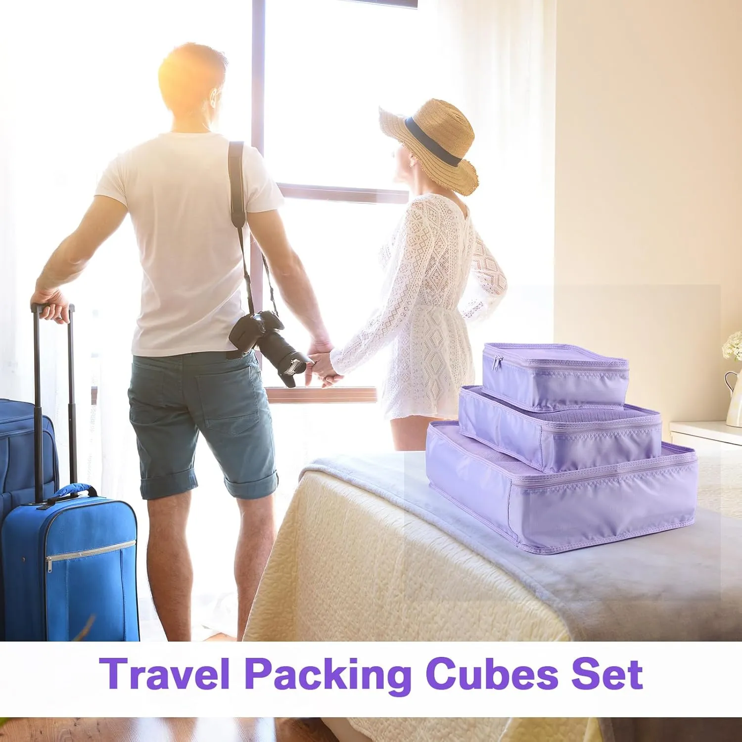 2 Packs 6 Set Travel Packing Cubes Luggage Organizer Set Lightweight Suitcase Organizer Bags with Shoe Bag Travel Packing Organizers for Clothes Cosmetic Toiletries Travel Accessories