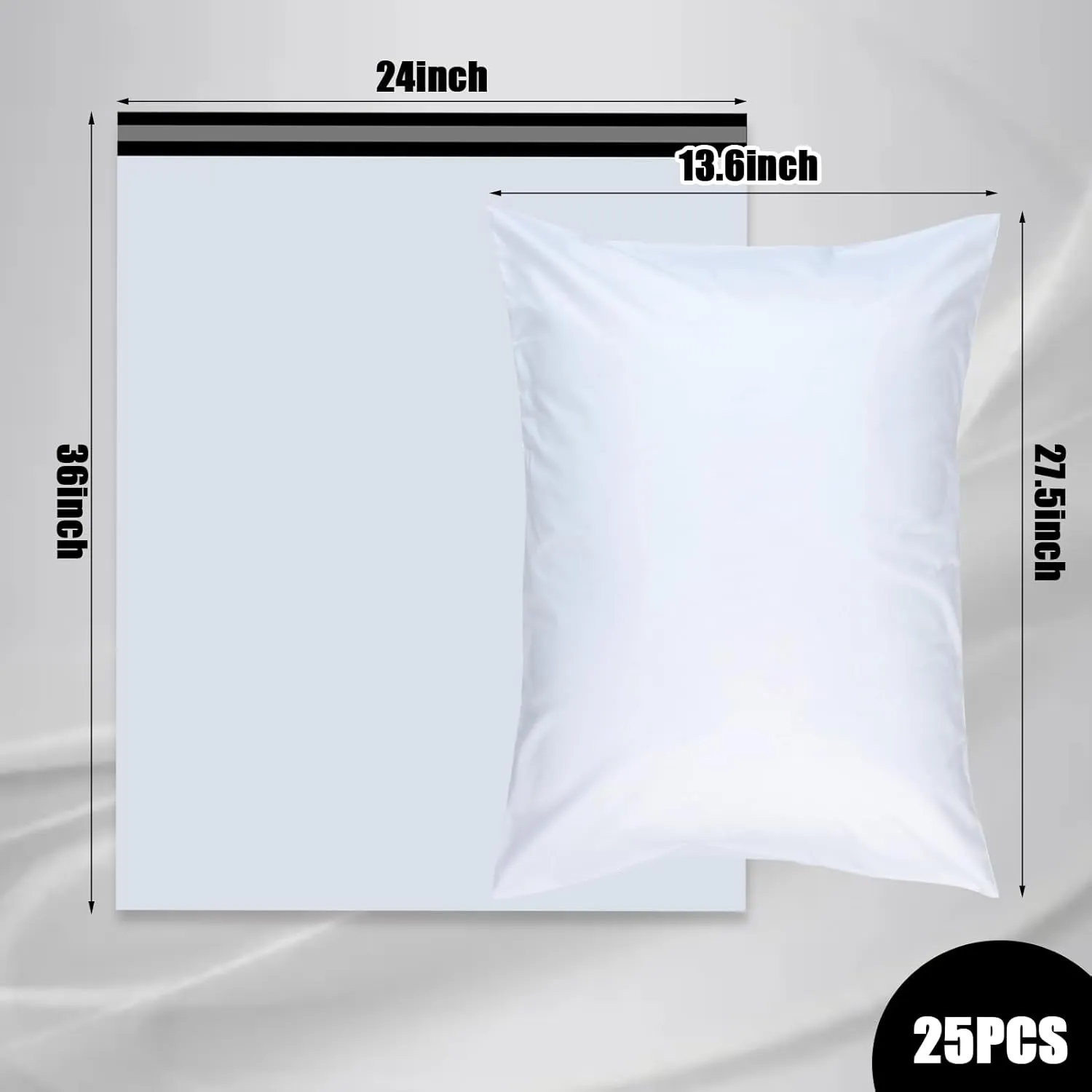 24 x 36 Inch Large Mailers Poly Envelopes Shipping Bags Self Adhesive Sealing Plastic Clothing Mailing Bags Waterproof and Tear-Proof Polymailer Packaging Bags, 25 Pcs