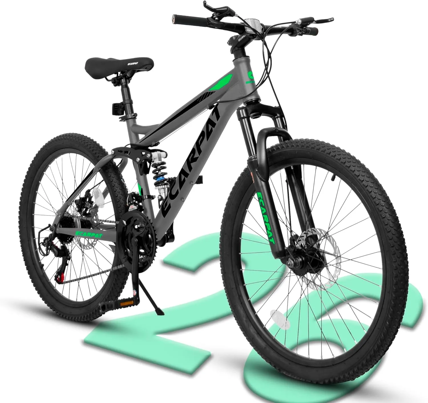 24/26/27.5 Inch, Dual Full Suspension Mountain Bike, 21 Speed Summer Travel, Mens Womens Outdoor Cycling Commuting City Bike to School Work, Birthday Gifts Bicycles