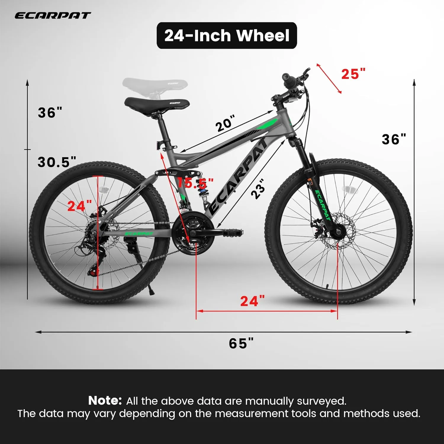 24/26/27.5 Inch, Dual Full Suspension Mountain Bike, 21 Speed Summer Travel, Mens Womens Outdoor Cycling Commuting City Bike to School Work, Birthday Gifts Bicycles