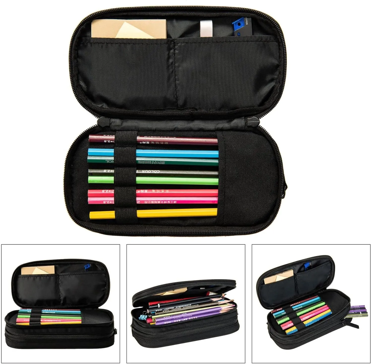 3-In-1 Backpack Bookbag Set,Supernatural Symbols Black Print Print Casual Travel Backpacks,With Pencil Case Pouch, Lunch Bag
