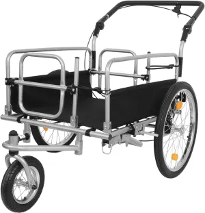 3-in-1 Heavy-Duty Bike Cargo Trailer for E-Bikes | Convertible Steel Frame Stroller & Pull Cart | 110lb Capacity w/Suspension, 20" Wheels & Lockable Brake