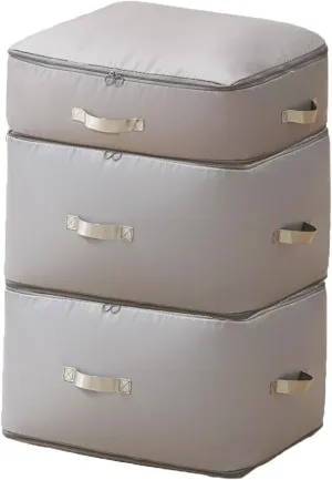3 PCS Ultra Space Saving Self Compression Organizer, 2025 NEW Comforter Storage Bags, Heavy Duty Moving Bags, Washable Compression Bags for Storage Comforter Blanket, Clothes,Closet, Bedding