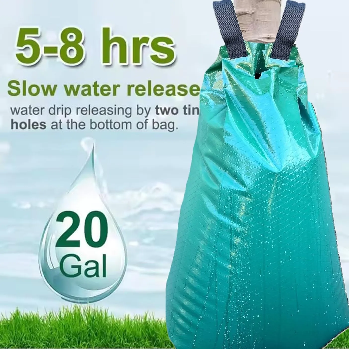 4-Pack 20-Gallon Tree Watering Bags – Heavy-Duty Slow Release Irrigation, Premium PE Drip Bags, 5–8 Hour Watering Time,Reusable Water Bag
