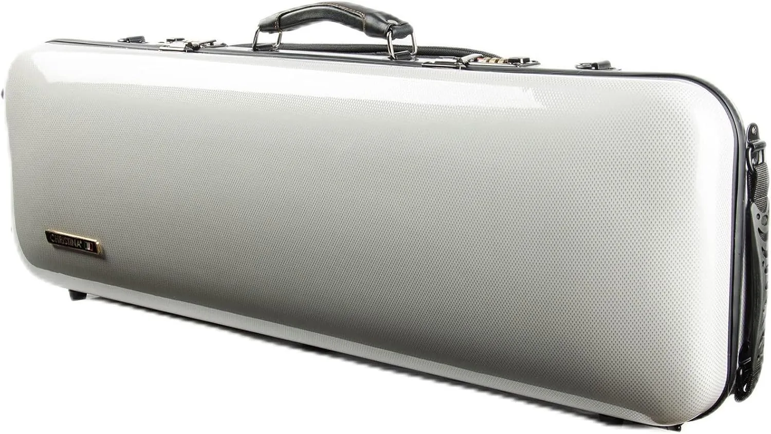 4/4 Full Size Violin case High-Strength Carbon Fiber Rectangular Violin Music Bag With Combination Lock and Extra Bag White Violin Hard Case (VB-Square-WhiteDot spot)