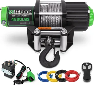 4500 lb Winch 12V Waterproof Electric Winch,ATV/UTV Winch with Steel Cable Winch with Wireless Remote and Roller Fairlead