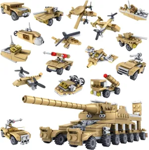 544 Piece WW2 Army Tanks Toy Building Sets, Create a German Dora Heavy Cannon Model/16 In1 Small Military Vehicles,Great Military Building Toys,Christmas Birthday Gifts for Boys,Teens,Adults
