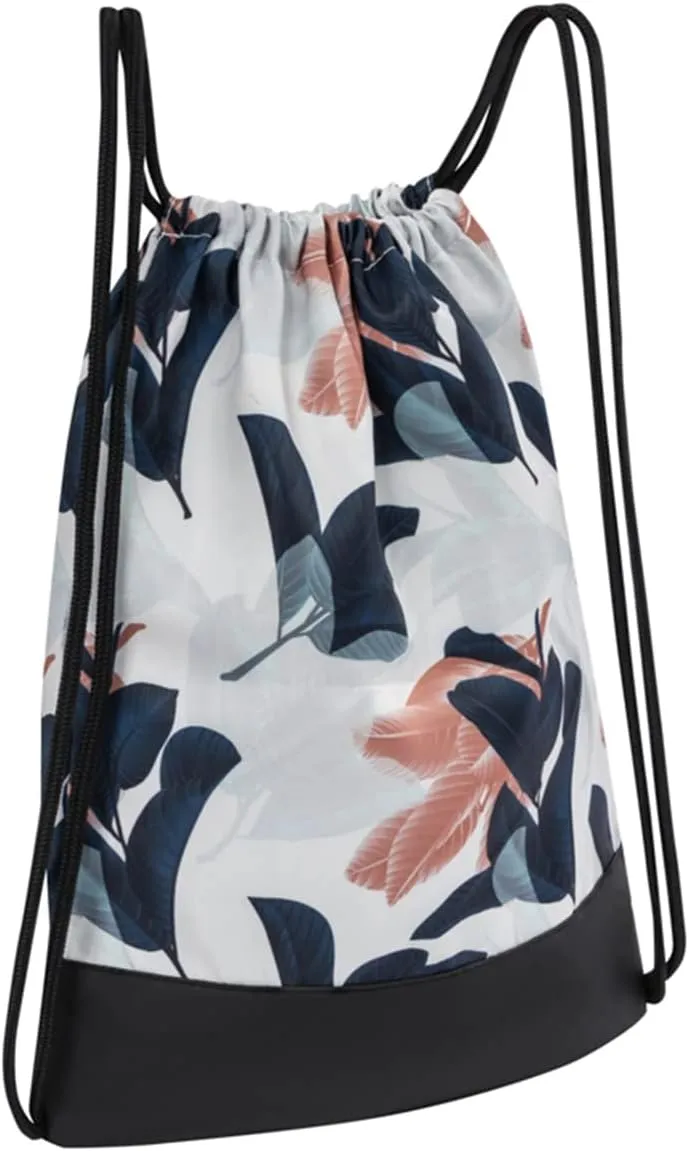 [6-Pack] Drawstring Backpack Bag for Women | Durable Lightweight Cinch Sackpack with Graphic Designs | Great for the Gym and Sports