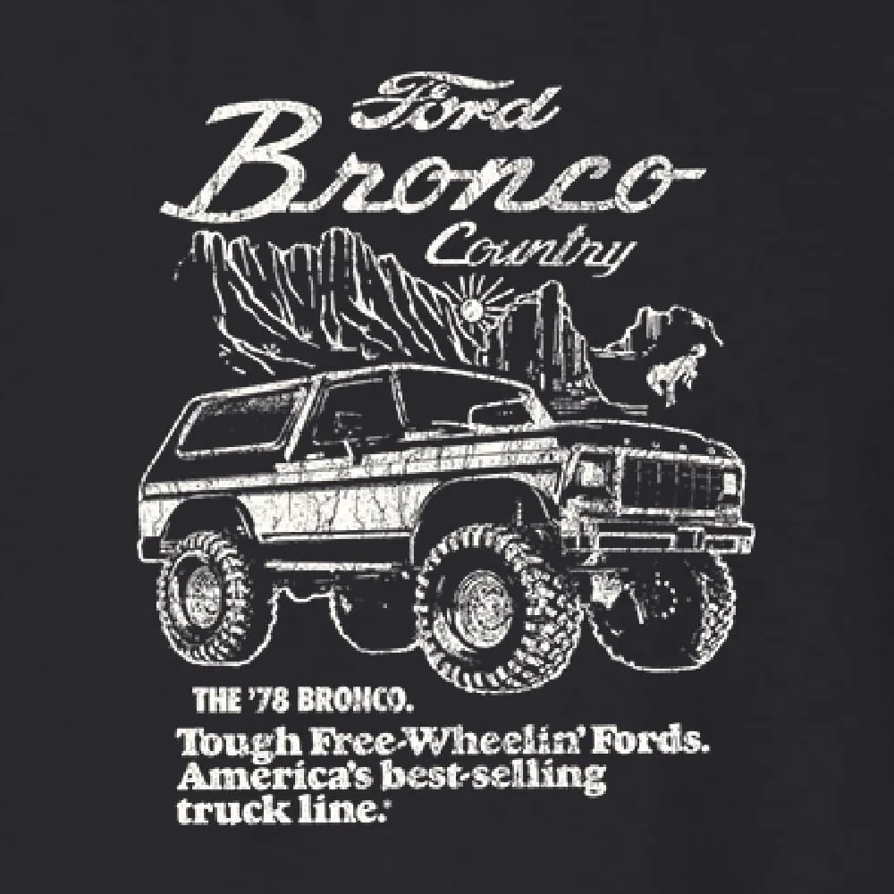 78 Ford Bronco Country Free Wheeling American Truck Cars and Trucks Front and Back Men's T-Shirt