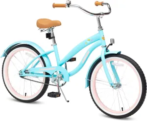 ACEGER Girls Beach Cruiser Bike for Kids 5-13 Years Old, 16" 18" 20" 24" Single Speed Kids Bicycle Included Coaster Brake, Front and Rear Reflectors, 24" 7 Speeds with Dual Brakes