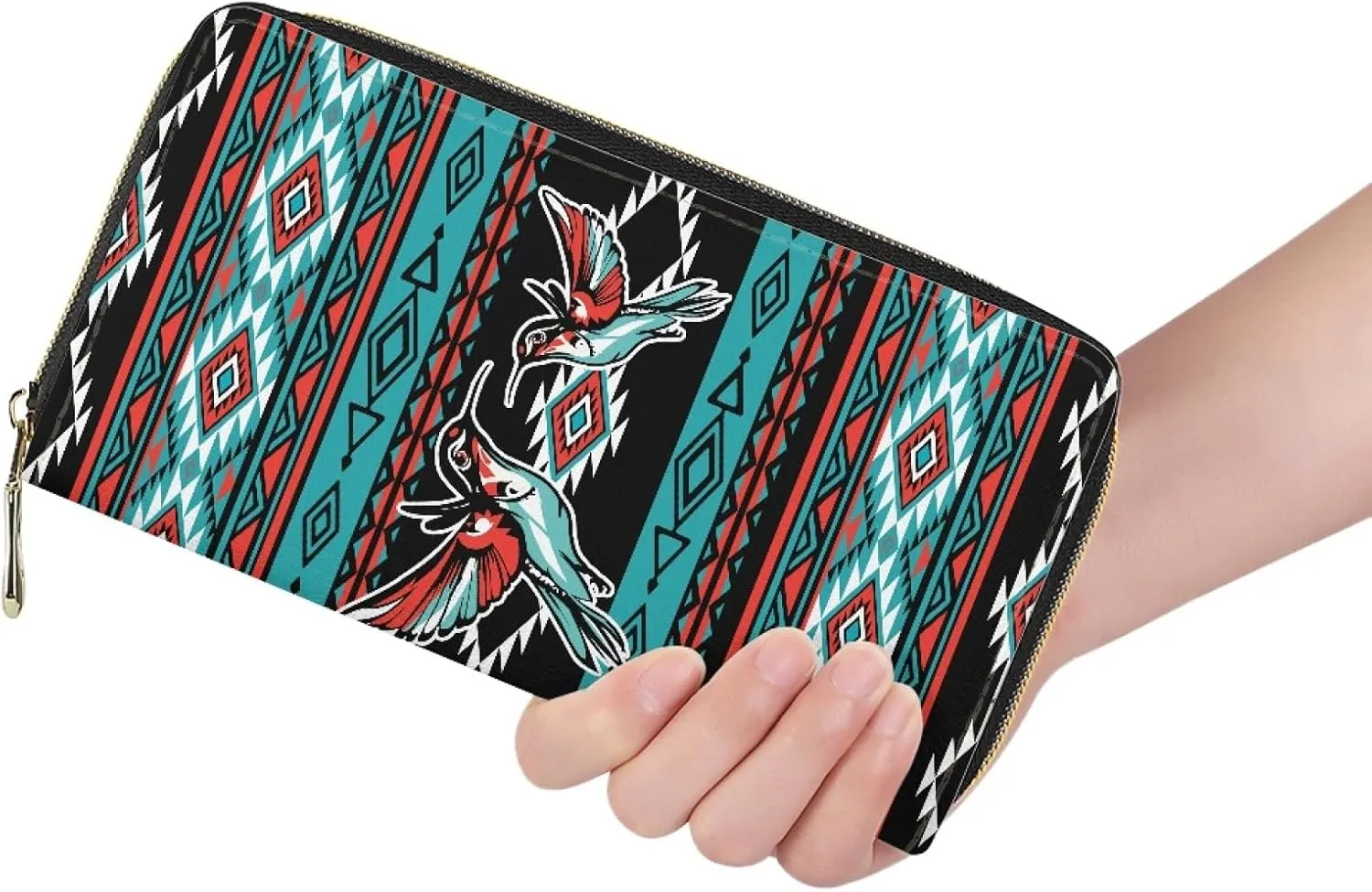 AFPANQZ Long Wallet for Women Slim Purse PU Leather Clutch Zip Around Cards Phone Holder
