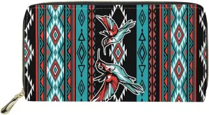 AFPANQZ Long Wallet for Women Slim Purse PU Leather Clutch Zip Around Cards Phone Holder