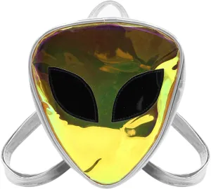 AIBEARTY Alien Backpack Holographic Triangle Rucksack Casual Bag (Silver 2)