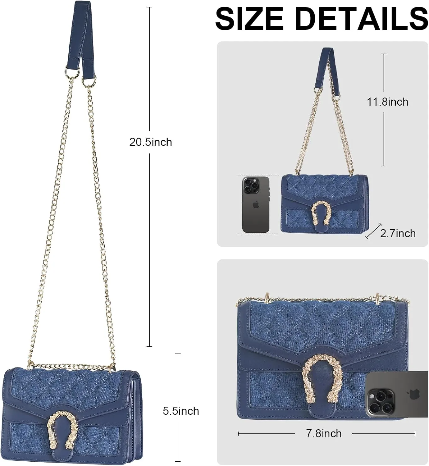 Aiqudou Crossbody Bag and Satchel Purse for Women - Fashion Snake Print Chain Purse Luxury PU Leather HandBag