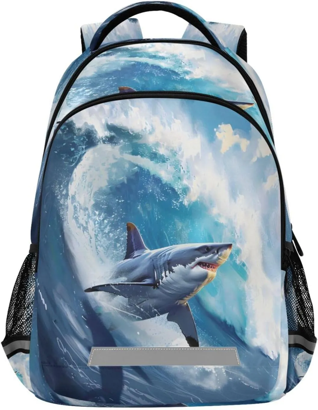 ALAZA Angry Shark Waves Backpack for Boys Girls Students Elementary School Bag Kids Bookbag Travel Daypack