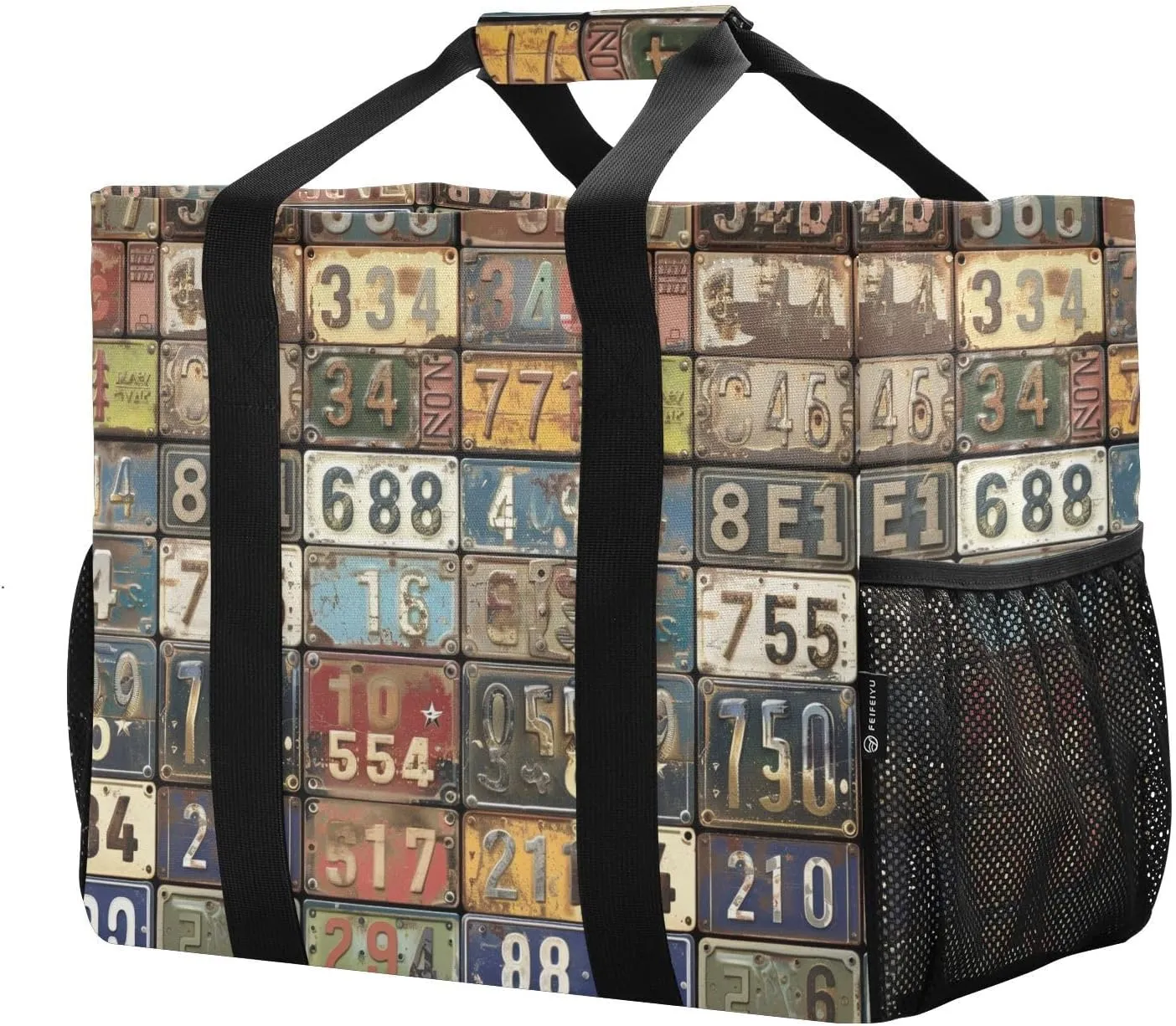 ALAZA License Plates Vintage Stylish Waterproof Beach Tote Bags