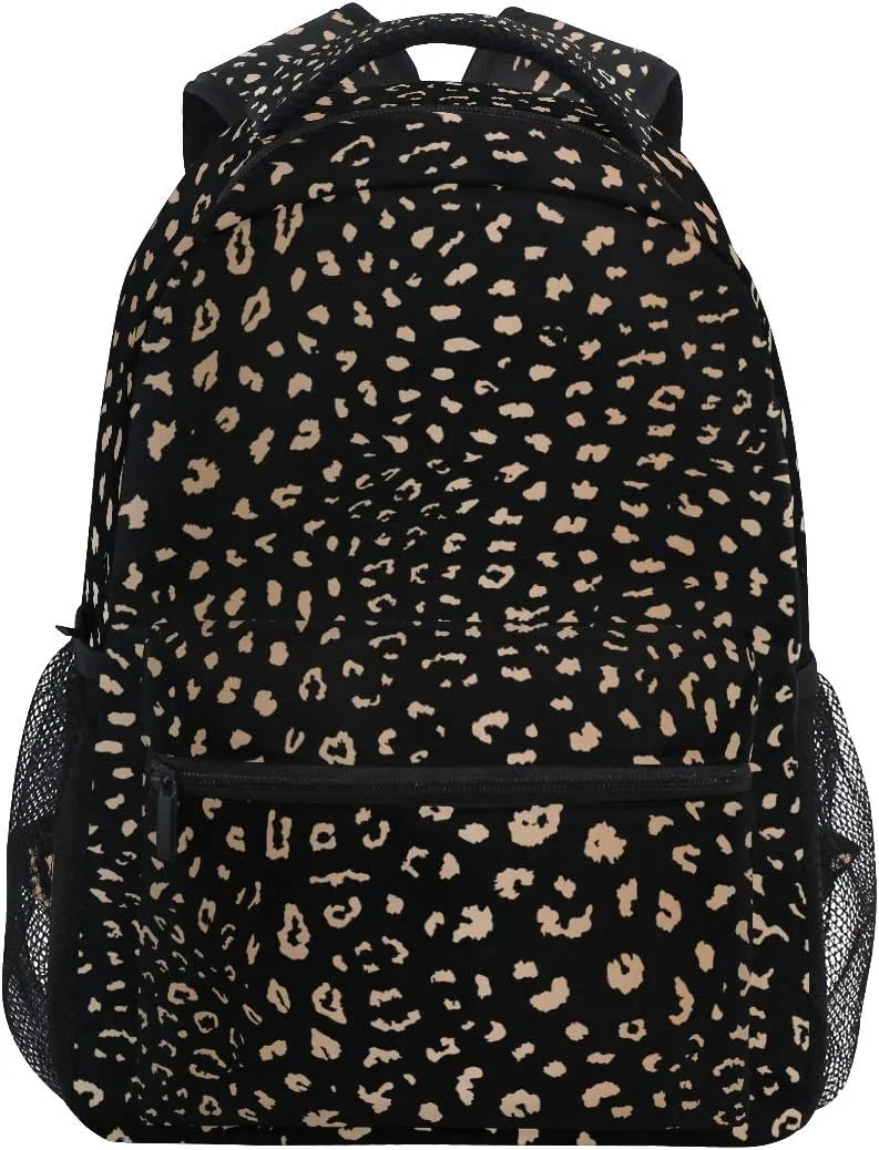 ALAZA Realistic Leopard Print Animal Skin Large Backpack Personalized Laptop iPad Tablet Travel School Bag with Multiple Pockets