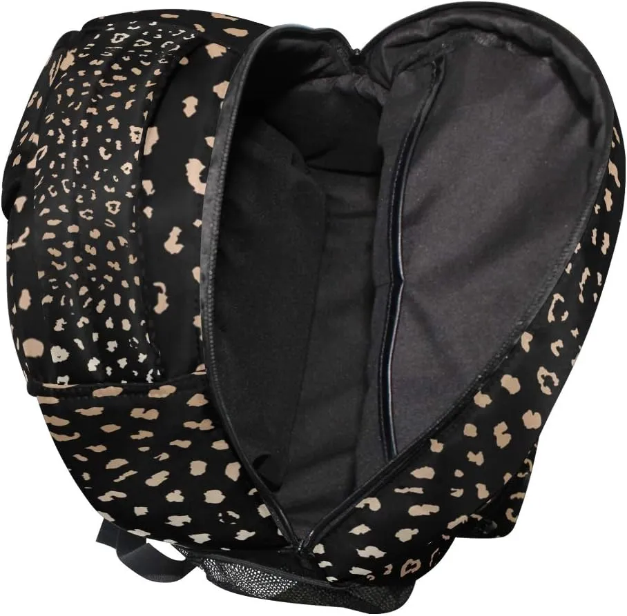 ALAZA Realistic Leopard Print Animal Skin Large Backpack Personalized Laptop iPad Tablet Travel School Bag with Multiple Pockets