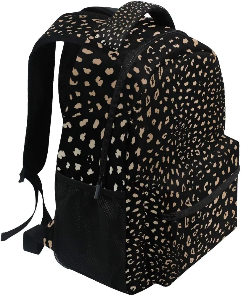 ALAZA Realistic Leopard Print Animal Skin Large Backpack Personalized Laptop iPad Tablet Travel School Bag with Multiple Pockets