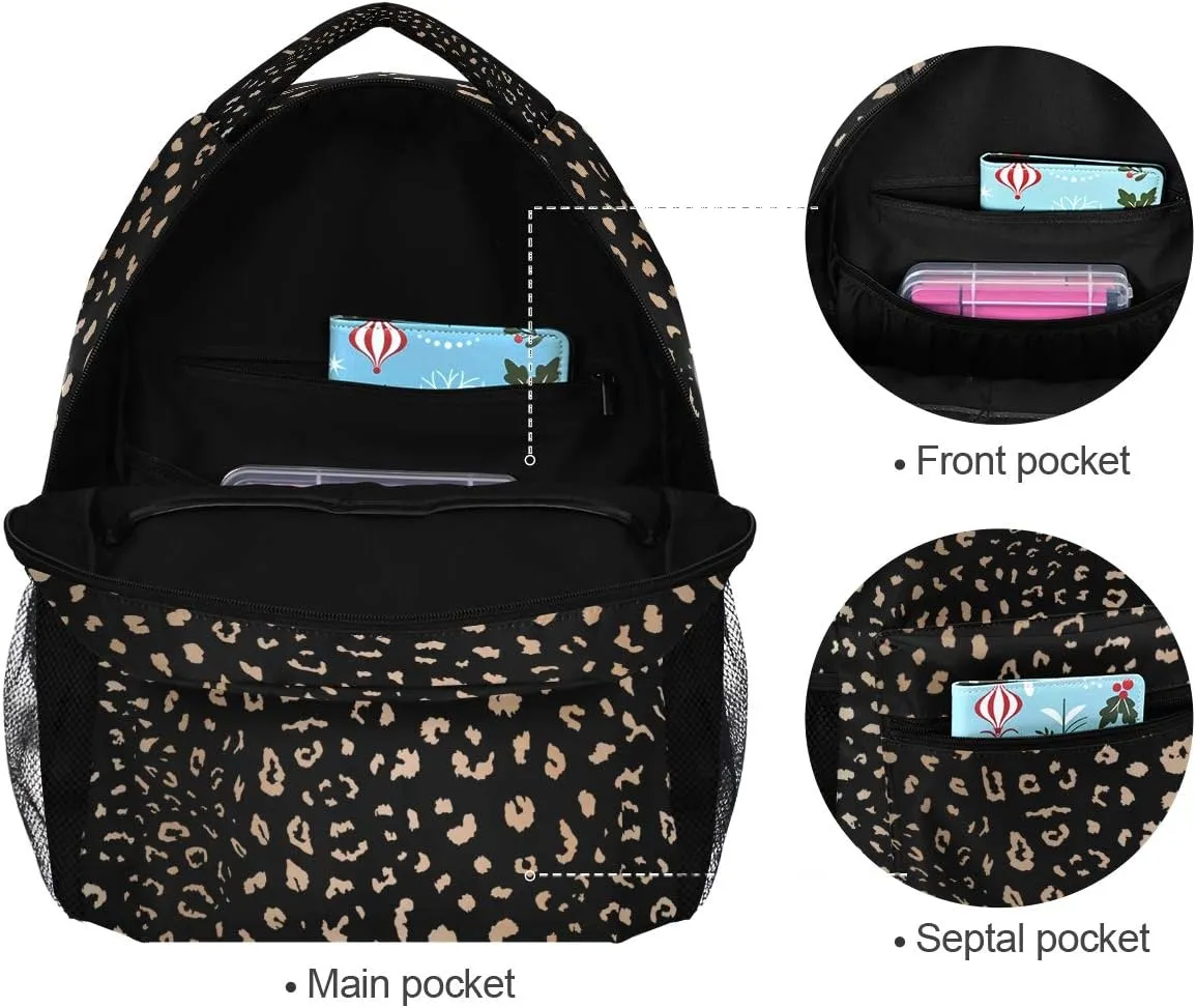 ALAZA Realistic Leopard Print Animal Skin Large Backpack Personalized Laptop iPad Tablet Travel School Bag with Multiple Pockets