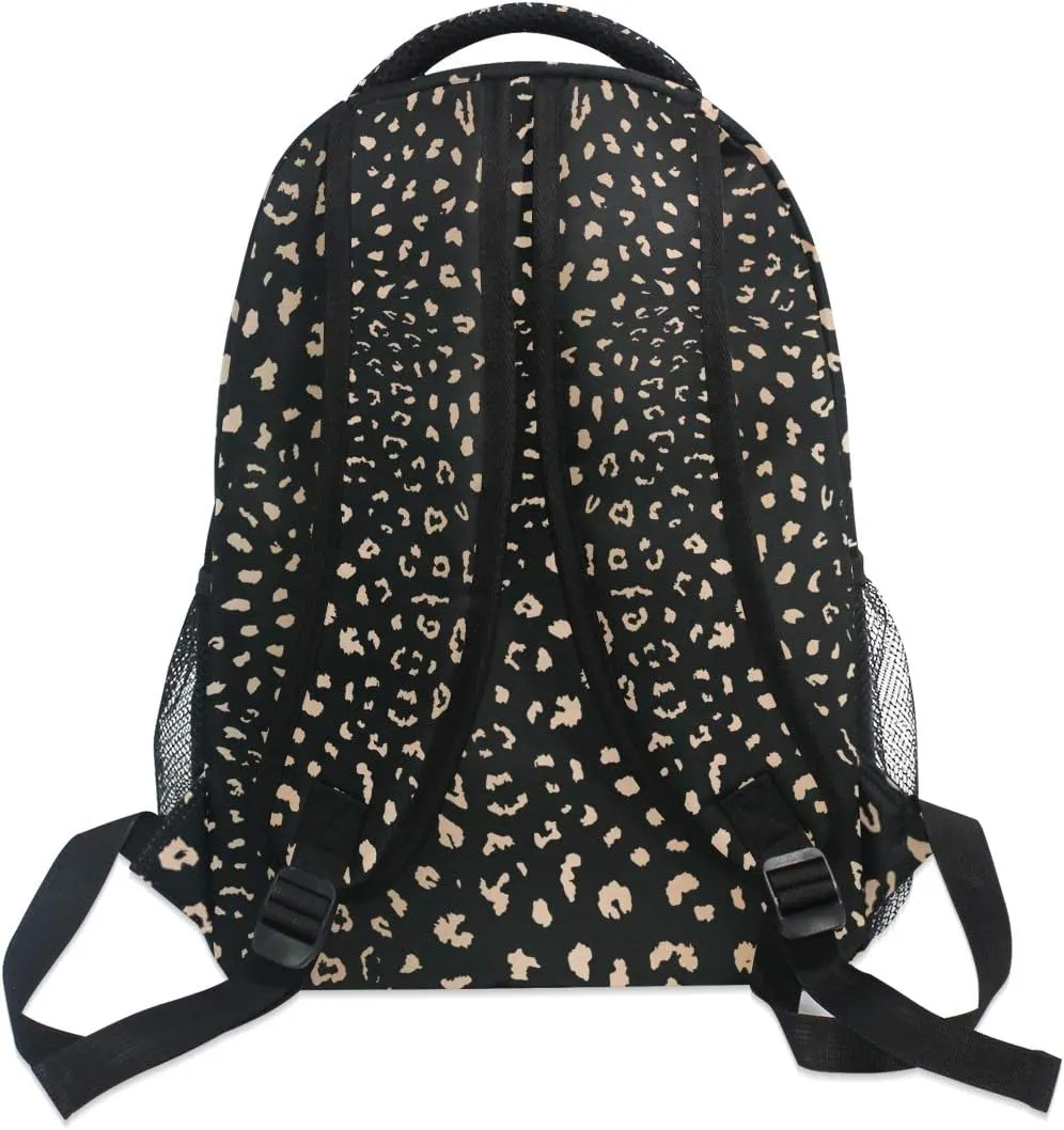 ALAZA Realistic Leopard Print Animal Skin Large Backpack Personalized Laptop iPad Tablet Travel School Bag with Multiple Pockets