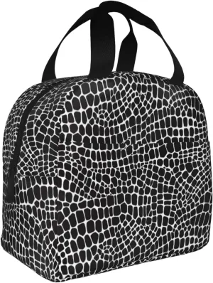 Alligator Skin Pattern Lunch Bag Lunch Box for Women Men Reusable Insulated Lunch Tote Bag Leakproof Cooler Lunchbag Food Handbags for Work, Office, Picnic, Travel