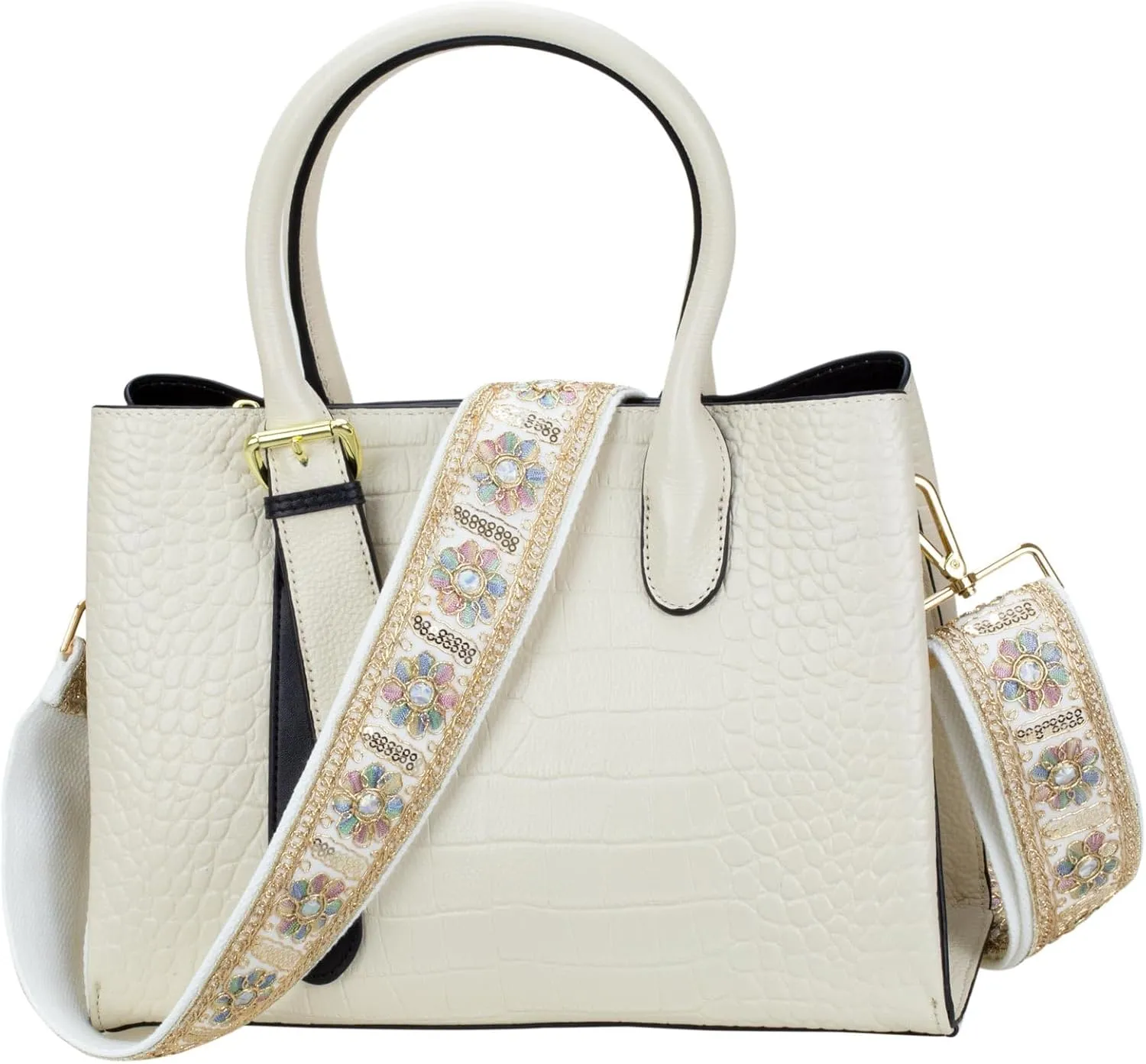 ALLZEDREAM Purse Strap Crossbody Replacement Handbag Shoulder Bag 2" Wide Adjustable Embroidered Lace Sequins
