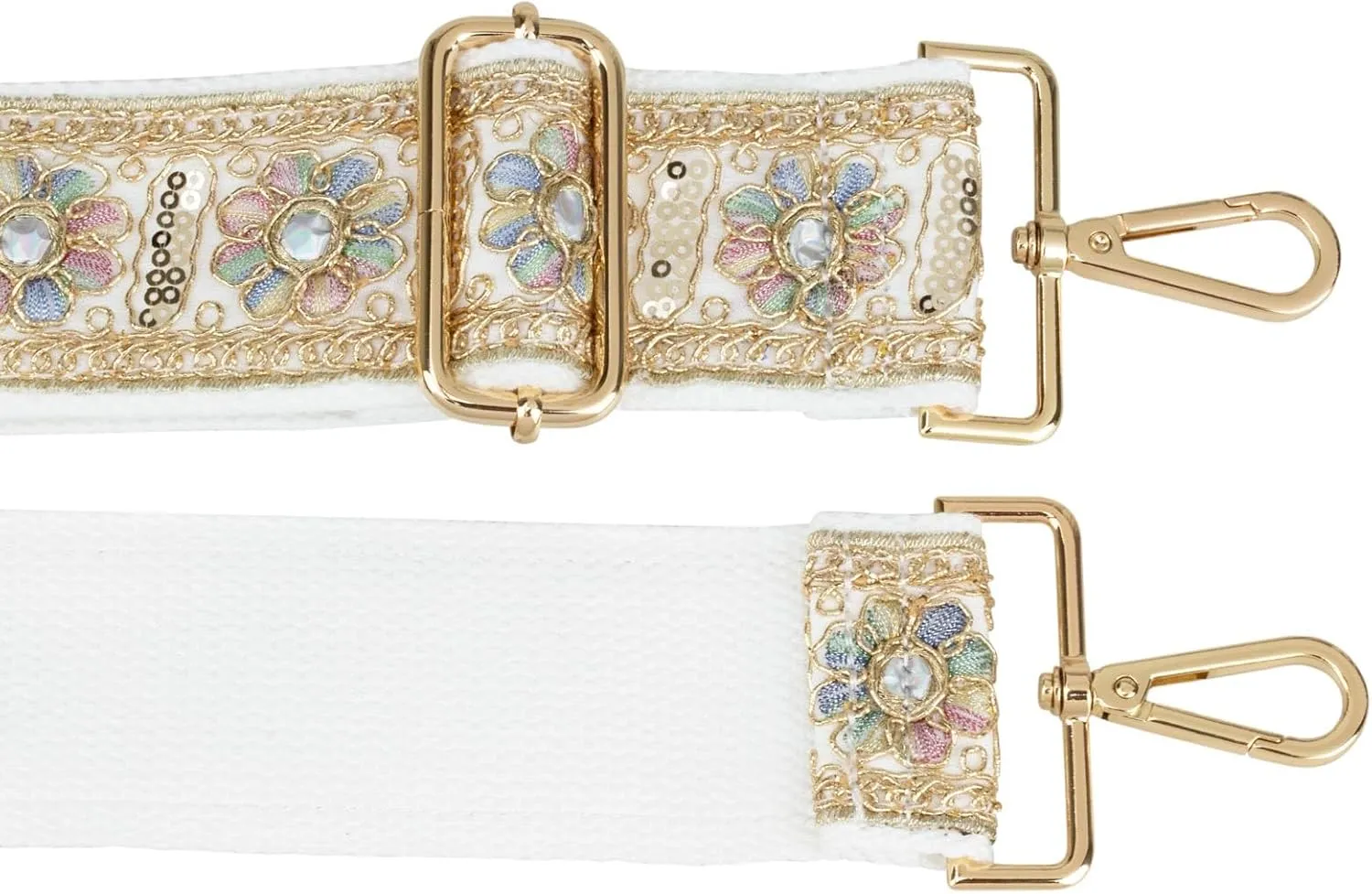 ALLZEDREAM Purse Strap Crossbody Replacement Handbag Shoulder Bag 2" Wide Adjustable Embroidered Lace Sequins
