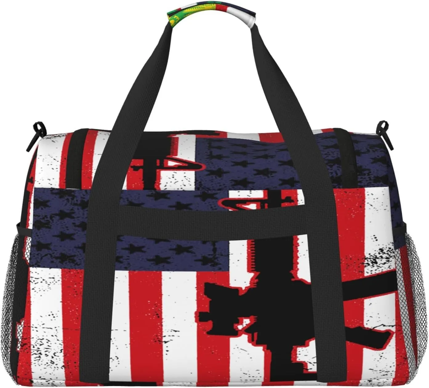 American Flag Travel Duffel Bag Large Foldable Waterproof Overnight Bag For Beach Swim Bags Pool Sports Gym