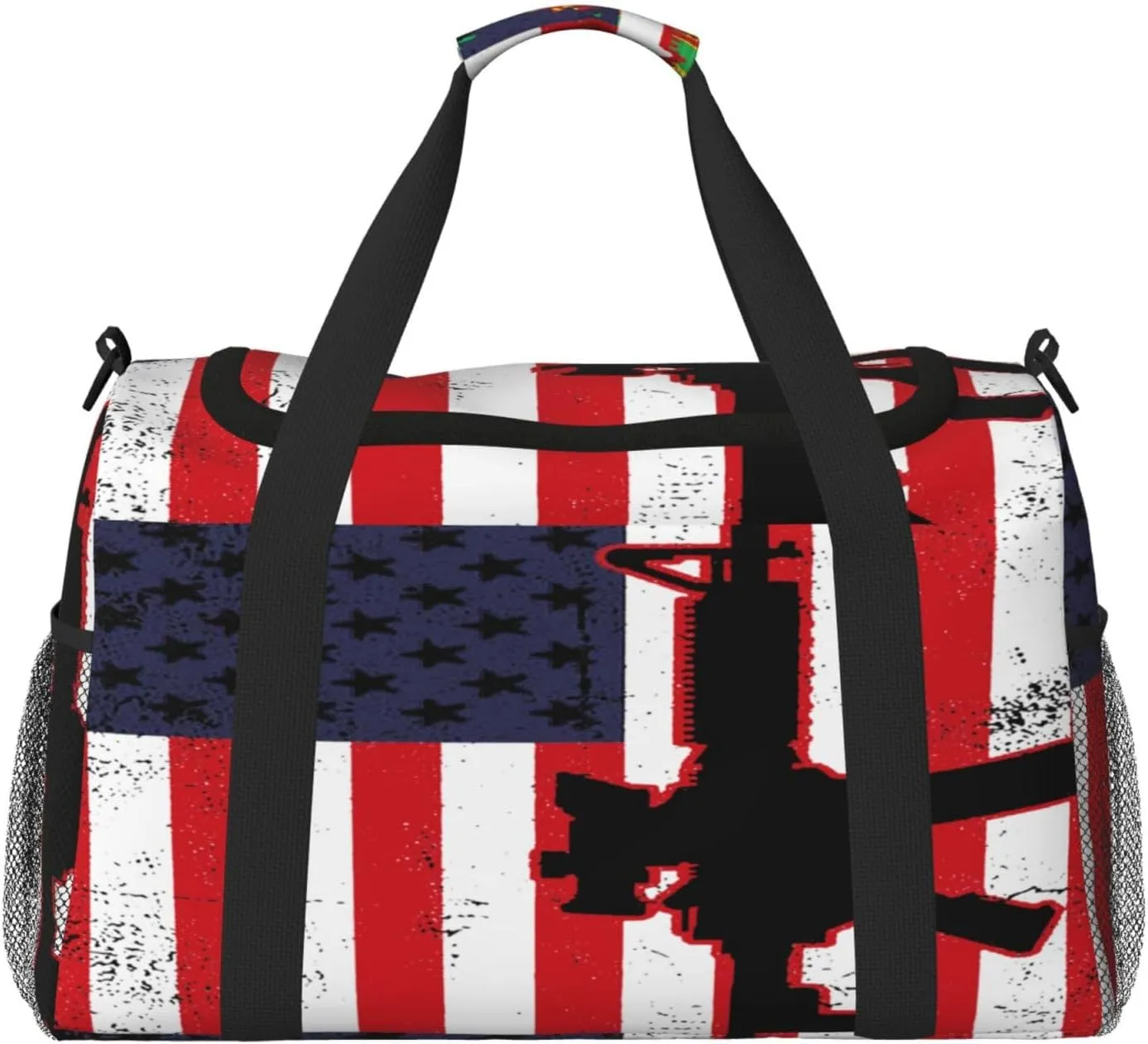 American Flag Travel Duffel Bag Large Foldable Waterproof Overnight Bag For Beach Swim Bags Pool Sports Gym