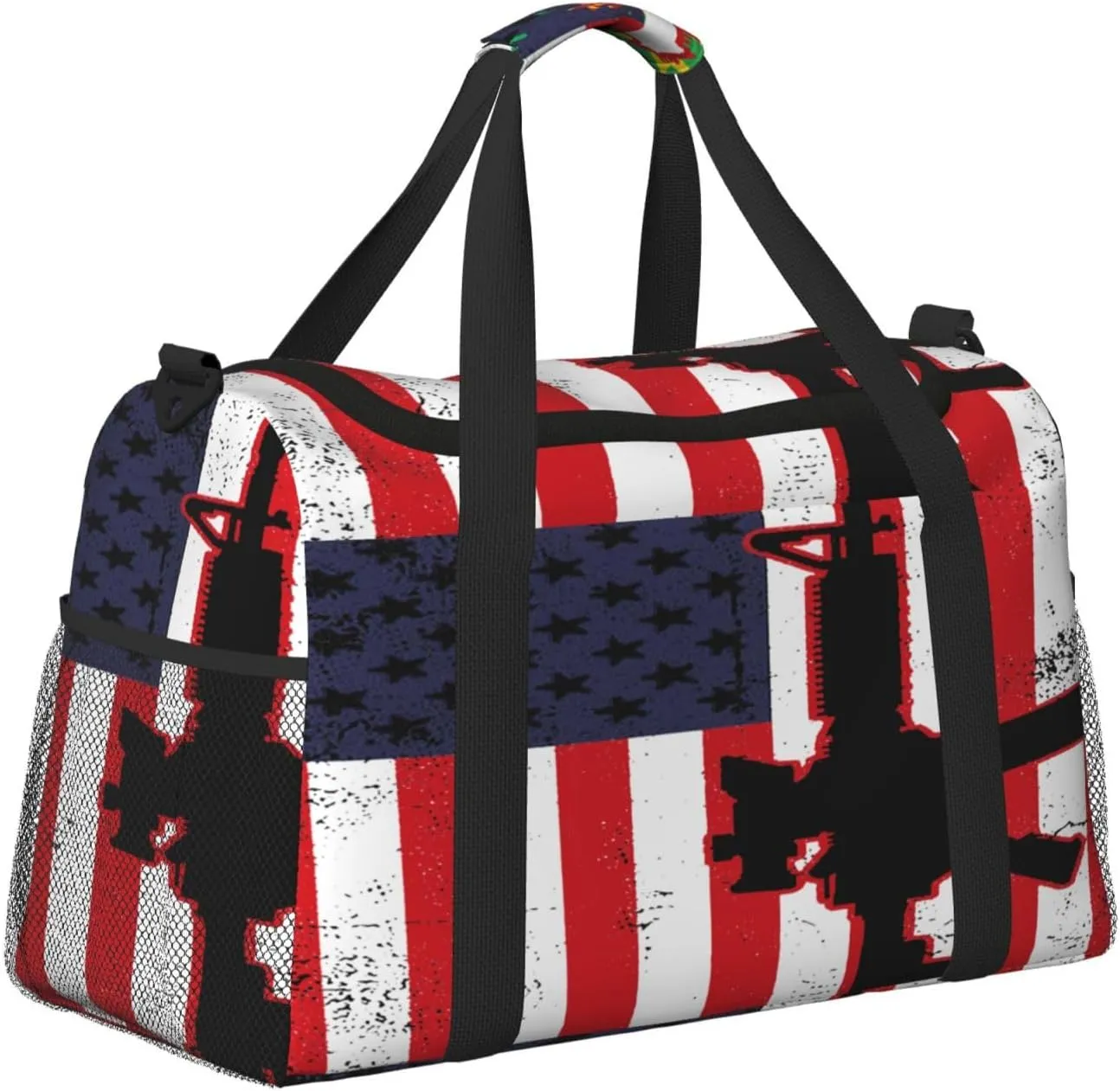 American Flag Travel Duffel Bag Large Foldable Waterproof Overnight Bag For Beach Swim Bags Pool Sports Gym