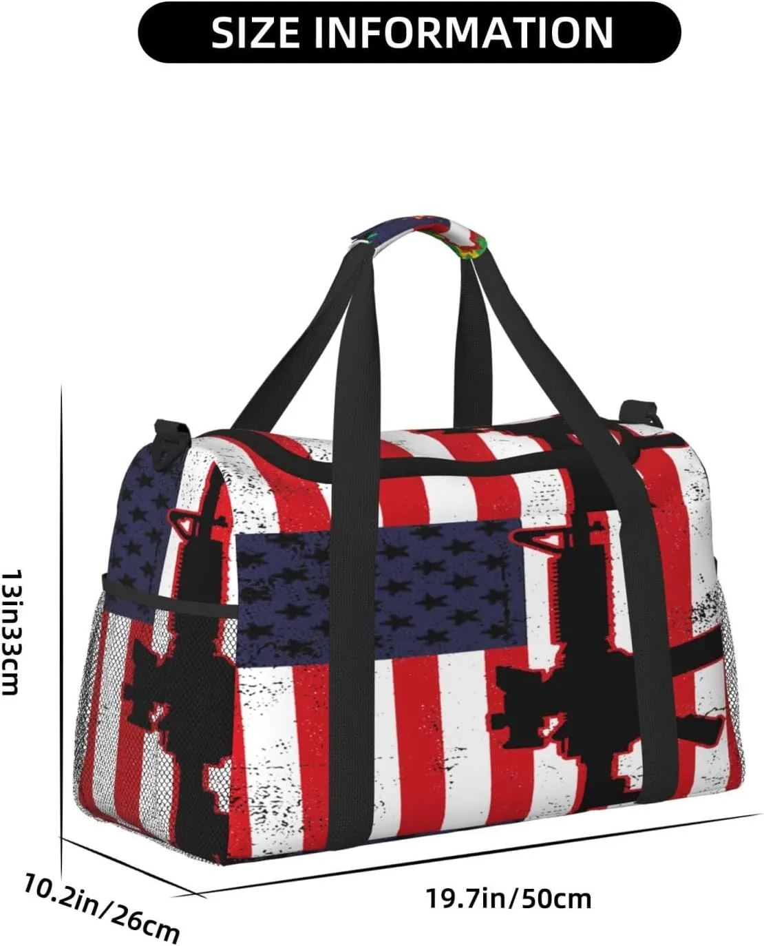 American Flag Travel Duffel Bag Large Foldable Waterproof Overnight Bag For Beach Swim Bags Pool Sports Gym