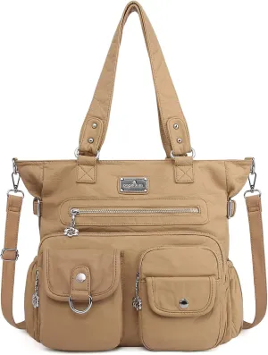 Angelkiss Purses Handbags for Women PU Tote Satchel Bags for Women Pockets Shoulder Bags…