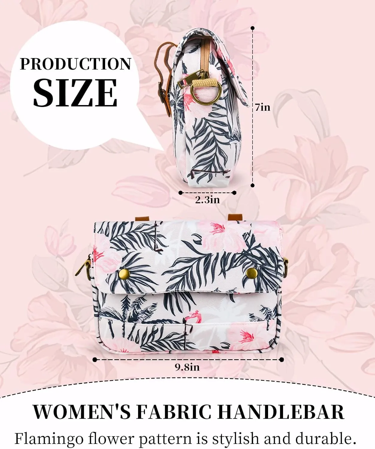 ANZOME Girl Bike Basket - Fun Bike Handlebar Bag for Young Riders and Stylish Moms, Doubles as a Shoulder Bag or Crossbody Bag