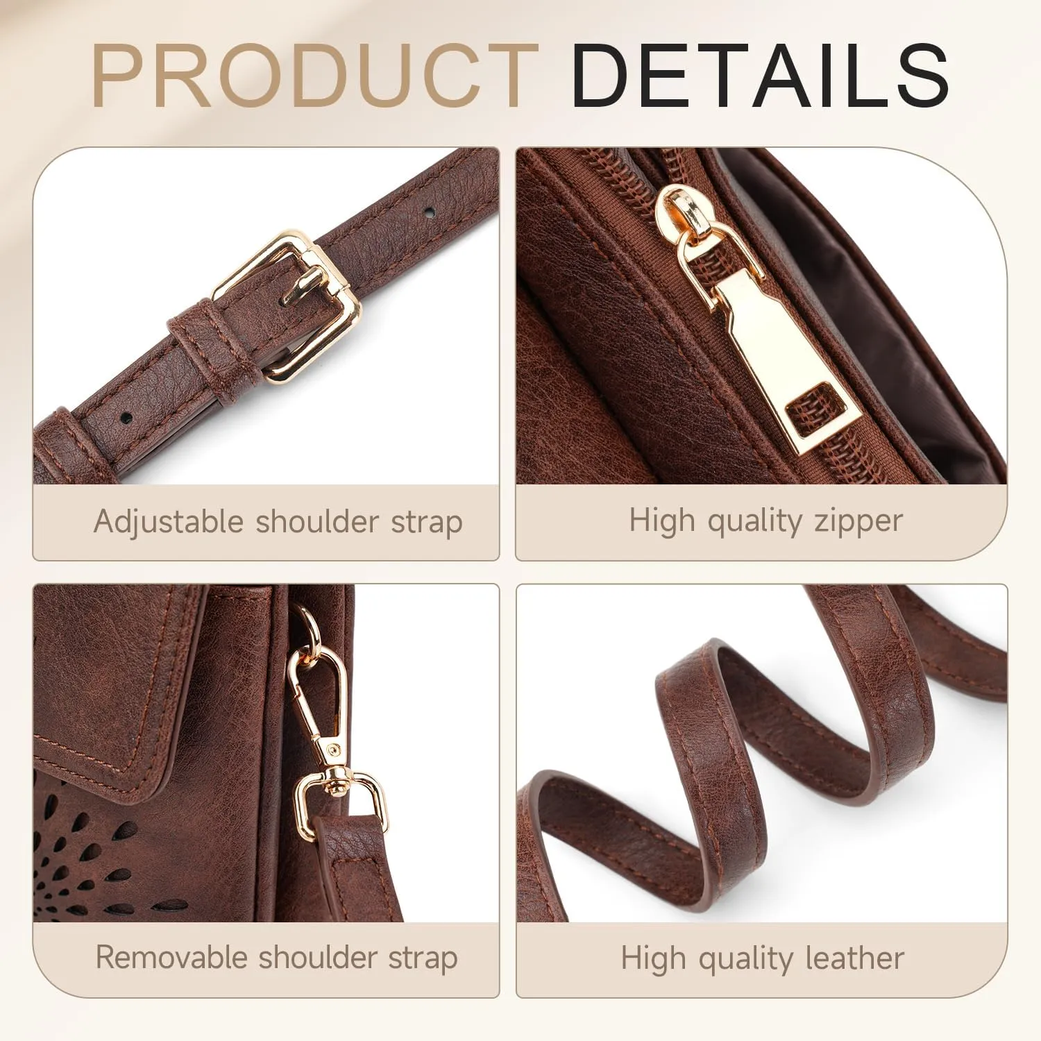 APHISON Small Crossbody Bags for Women Trendy, Leather Crossbody Phone Purses Handbags with Adjustable Strap