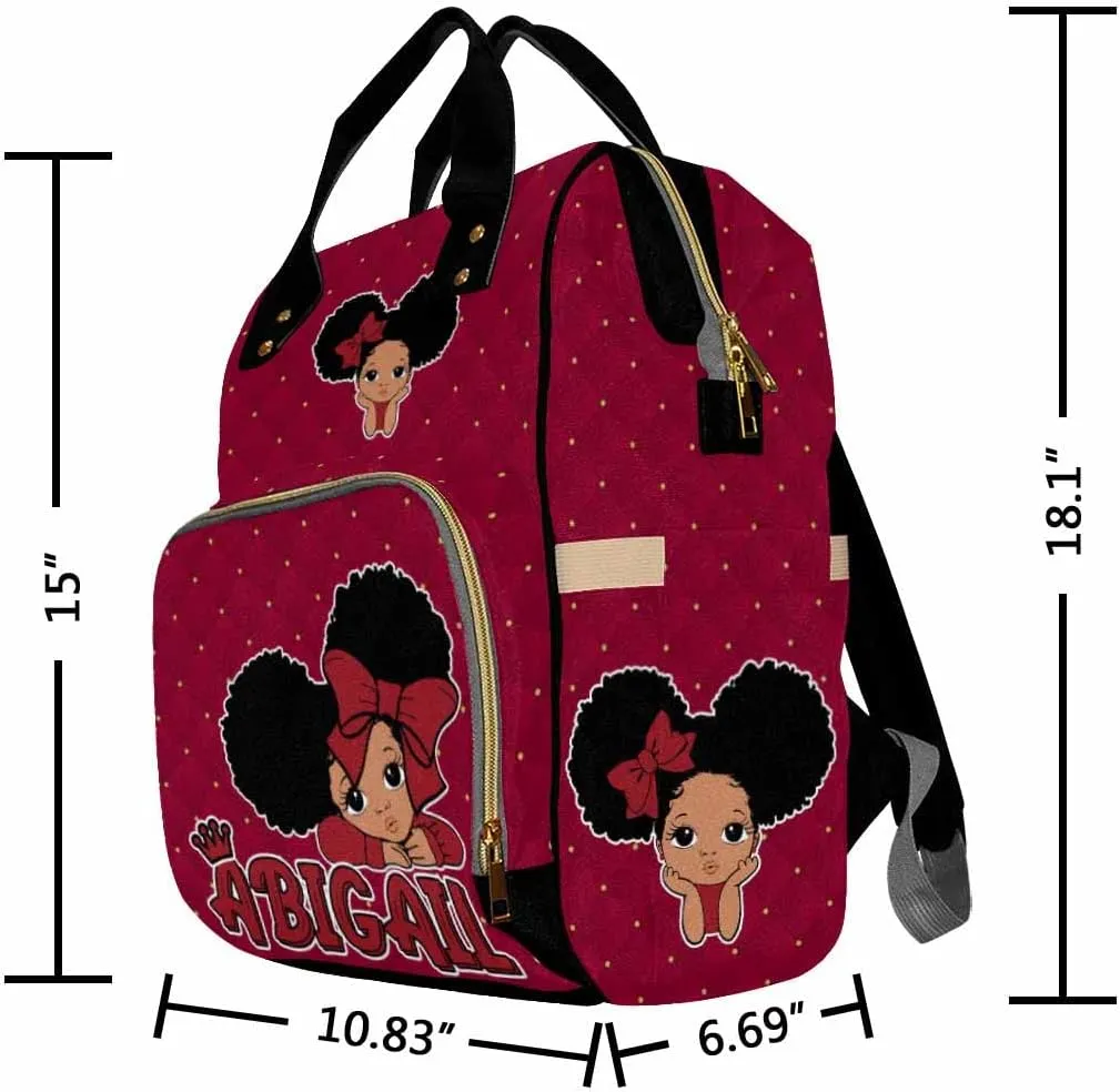 Artsadd Custom Diaper Bag Nappy Bag for Mom, Bow Tie Crown Handbags Large Travel Shoulder Bag Personalized Name Diaper Backpack with Stroller Straps Gifts for Baby Show New Born