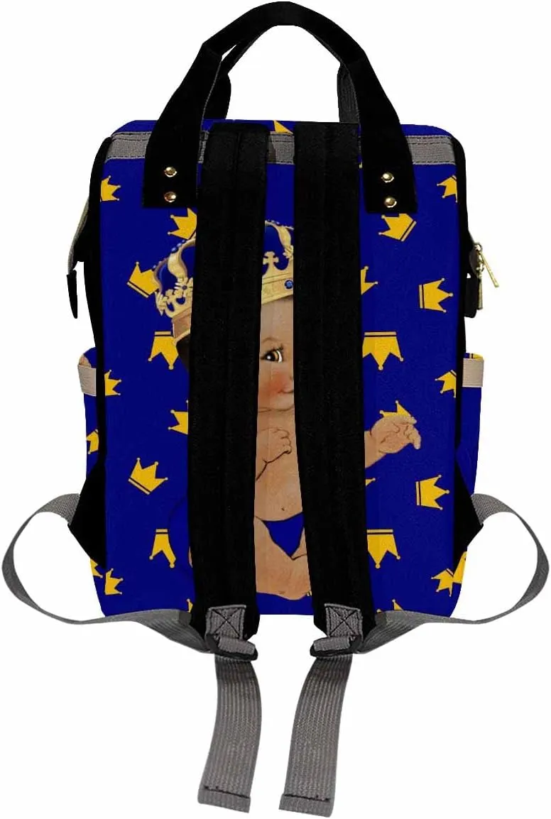 Artsadd Custom Name Diaper Bag Mommy Nappy Bags, Personalized Little King Crown Handbags Large Capacity Multi-Function Nursing Bags for Outdoor Travel