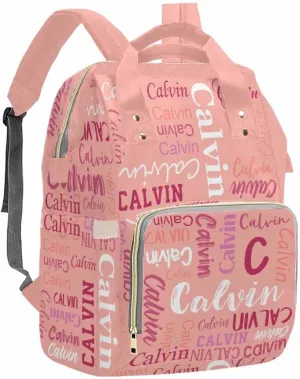 Artsadd Custom Name Diaper Bag Mommy Nappy Bags, Personalized Pink Monogram Handbags Large Capacity Multi-Function Nursing Bags Travel Shoulder Bag for Outdoor Travel