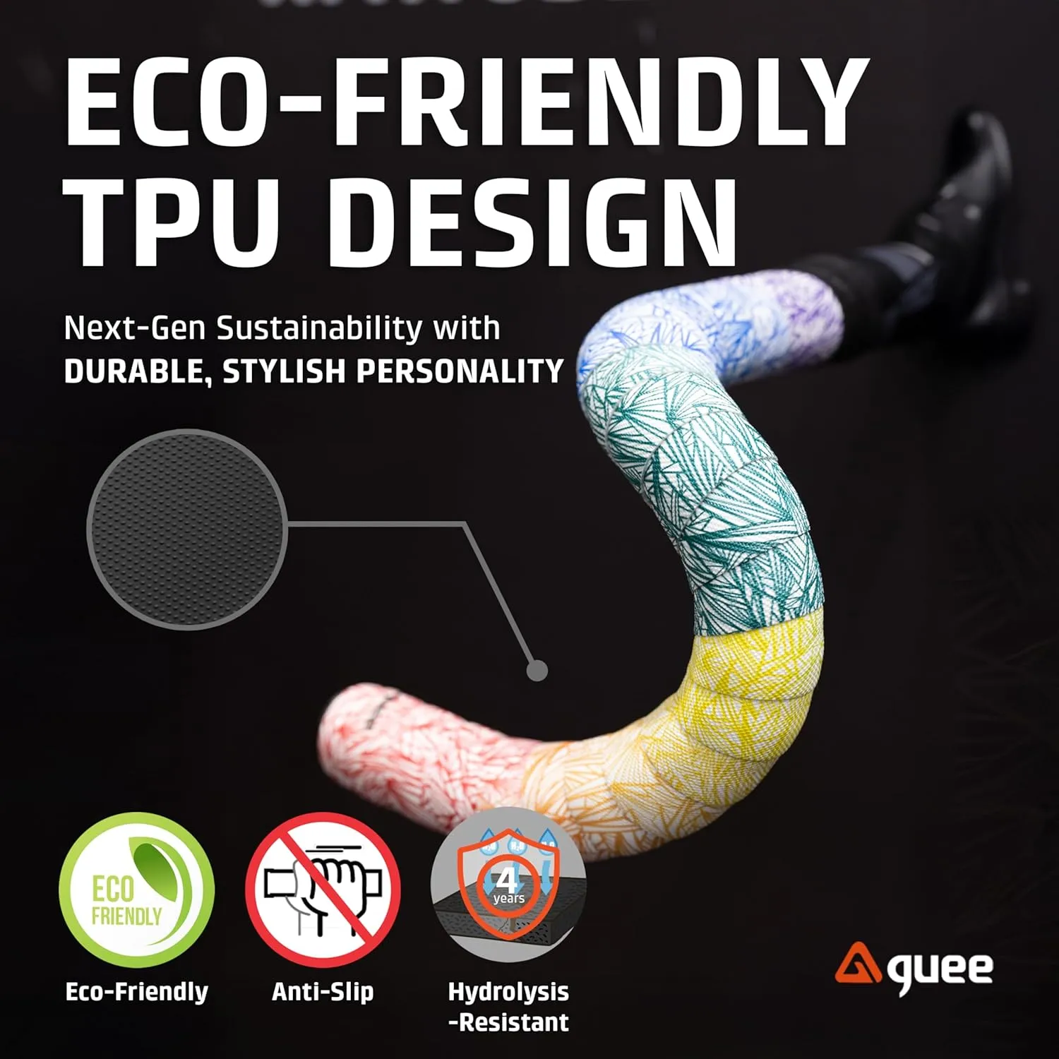 Attitude Fade Road Bike Handlebar Tape with Shock-Absorbing EVA Foam & Eco-Friendly TPU, Anti-Slip Cycling Bar Tape for Enhanced Grip and a Comfortable Ride (2 Rolls) (Fading Red)