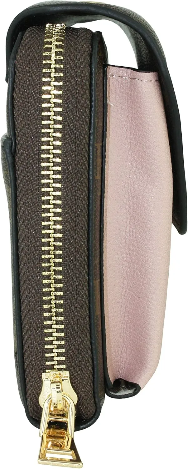 B BRENTANO Vegan Envelope Clutch Wallet Crossbody Purse with Chain Strap