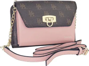 B BRENTANO Vegan Envelope Clutch Wallet Crossbody Purse with Chain Strap